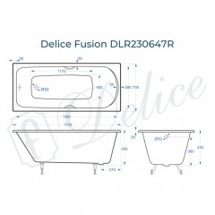 Ванна чугунная Delice France Fusion 170x70 DLR230647R