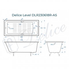 Ванна чугунная Delice France Level 140x70 DLR230618R-AS