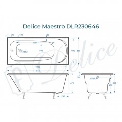 Ванна чугунная Delice France Maestro 200x85 DLR230646