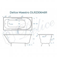 Ванна чугунная Delice France Maestro 200x85 DLR230646R