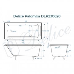 Ванна чугунная Delice France Palomba 170x70 DLR230620