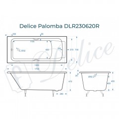 Ванна чугунная Delice France Palomba 170x70 DLR230620R