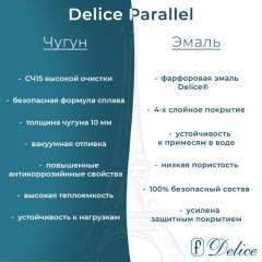 Ванна чугунная Delice France Parallel 160x70 с ручками DLR220504RB-AS
