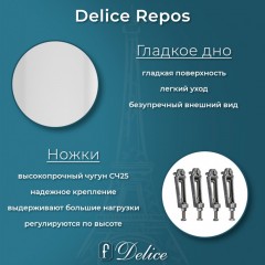 Ванна чугунная Delice France Repos 170x70 с ручками DLR220508RB
