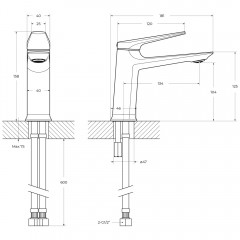 Смеситель для раковины Cezares Liner LINER-LS-01-W0