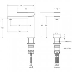 Смеситель для раковины Cezares Slider SLIDER-LS-GM
