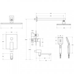 Душевая система встраиваемая Cezares Slider SLIDER-VDSET-GM