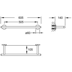 Полка стеклянная Steinberg 650 2100