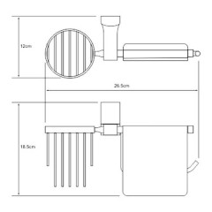 Держатель туалетной бумаги и освежителя WasserKRAFT Exter K-5259
