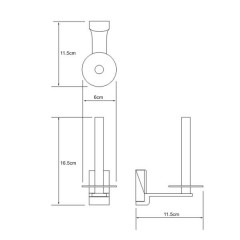Держатель туалетной бумаги вертикальный WasserKRAFT Exter K-5297