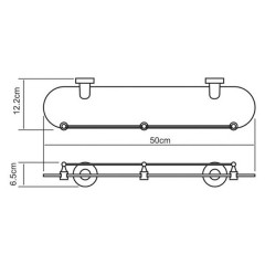 Полка стеклянная с ограничителем WasserKRAFT Isen K-4044