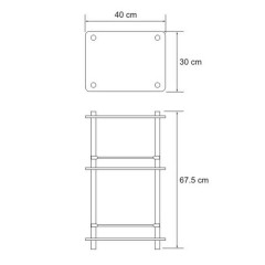 Полка стеклянная тройная напольная WasserKRAFT K-4033