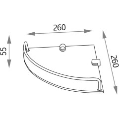 Полка стеклянная угловая Veragio Gialetta VR.GFT-9017.CR