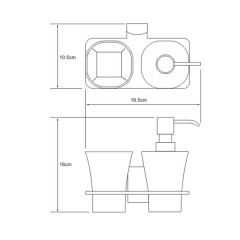 Держатель стакана и дозатора WasserKRAFT Leine К-5089