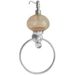 Полотенцедержатель-кольцо с дозатором жидкого мыла Migliore Cristalia Swarovski ML.CRS-60.226
