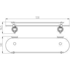 Полка стеклянная Gro Welle Muskat MSK501