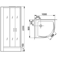 Душевая кабина Grande Home WS140R S6 BB
