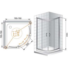 Душевой угол Cezares Pratico PRATICO-R-2-80-C-Cr