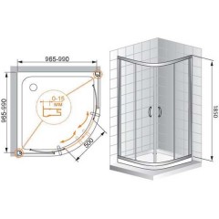 Душевой угол Cezares Pratico PRATICO-R-2-100-C-Cr