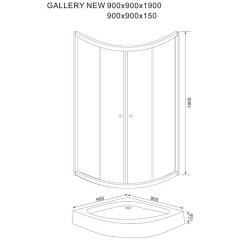 Душевой угол Sturm Gallery new ST-GALL0909-NTRCR-NEW 900x900x1900