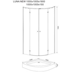 Душевой угол Sturm Luna new ST-LUNA1010-NTRCR-NEW 1000x1000x1900