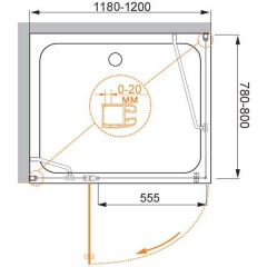 Душевой угол Cezares Elena ELENA-W-AH-1-120/80-C-Cr
