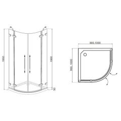 Душевой угол Am.Pm Serenity Supreme Swing Corner 100