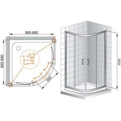 Душевой угол Cezares Pratico PRATICO-R-2-90-P-Cr
