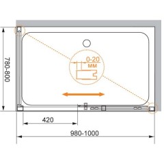 Душевой угол Cezares Family-M FAMILY-AH-1-100/80-P-Cr-M