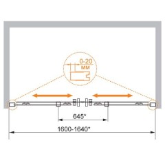 Душевая дверь Cezares Family-M FAMILY-BF-2-160-P-Cr-M