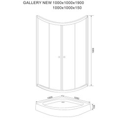 Душевой угол Sturm Gallery new ST-GALL1010-NTRCR-NEW 1000x1000x1900