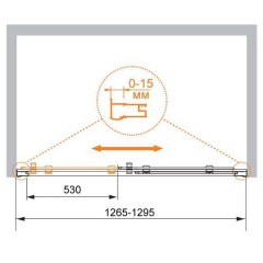 Душевая дверь Cezares Pratico PRATICO-BF-1-130-P-Cr