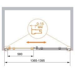 Душевая дверь Cezares Pratico PRATICO-BF-1-140-P-Cr