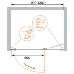 Душевая дверь Cezares Elena ELENA-W-BS-12-100-C-Cr