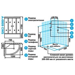 Душевая кабина Attoll A-0809 CWS L