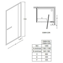 Душевая дверь Jacob Delafon Torsion E88N120L-GA