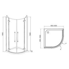 Душевой угол Am.Pm Serenity Extra Swing Corner 100