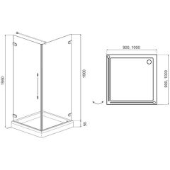 Душевой угол Am.Pm Serenity Only Swing D+W 100 R