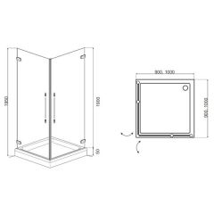Душевой угол Am.Pm Serenity Only Swing Square 90