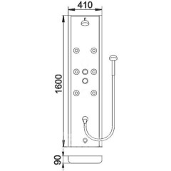 Душевая панель Grande Home Eos WР402В