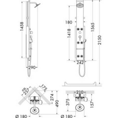 Душевая панель Hansgrohe Pharo Lift 2 26870000