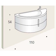 Тумба с раковиной Idea Group Moon BC110 подвесная