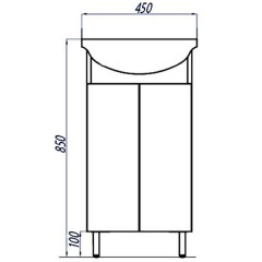 Тумба с раковиной Акватон Мира Н 45 1A1044K0MR010