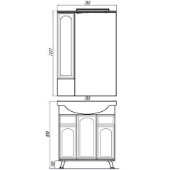 Комплект мебели Акватон Эмилья 75 L
