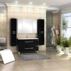 Тумба с раковиной Акватон Мадрид 120М чёрный 1A1687K1MA950