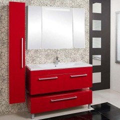 Тумба с раковиной Акватон Мадрид 120М 2 ящика бордо 1A1703K0MA940