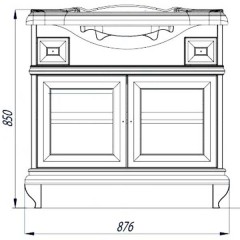 Тумба под раковину Акватон Беатриче 85 1A191701BEM60