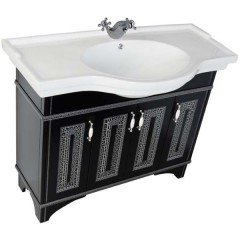 Комплект мебели Aquanet Валенса 110 черный краколет/серебро 00180450