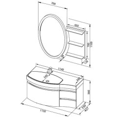 Комплект мебели Aquanet Опера 115 L черный 00169449