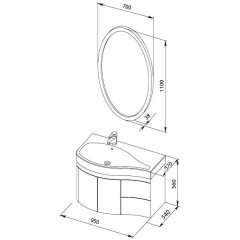Комплект мебели Aquanet Сопрано 95 L белый 00169344